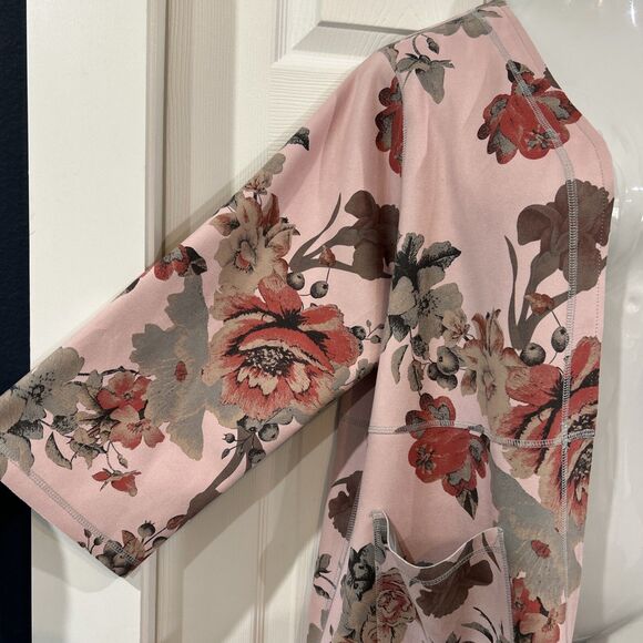 Philosophy Pink Floral Faux Leather Suede Duster Long Jacket Plus Size 1X - Picture 7 of 14